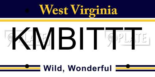 KMBITTT West Virginia License Plate
