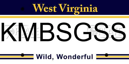 KMBSGSS West Virginia License Plate