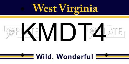 KMDT4 West Virginia License Plate