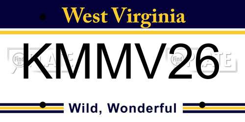 KMMV26 West Virginia License Plate