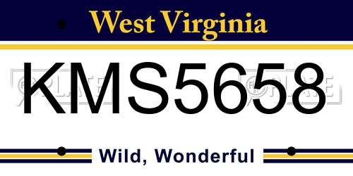 KMS5658 West Virginia License Plate
