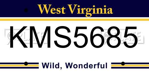 KMS5685 West Virginia License Plate