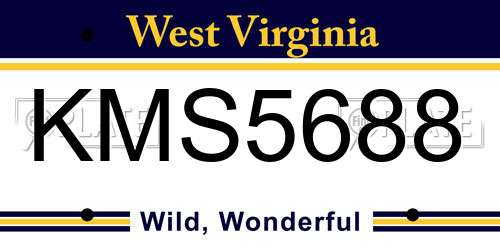 KMS5688 West Virginia License Plate