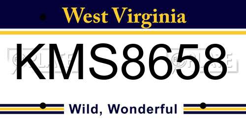KMS8658 West Virginia License Plate