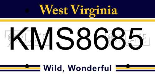 KMS8685 West Virginia License Plate