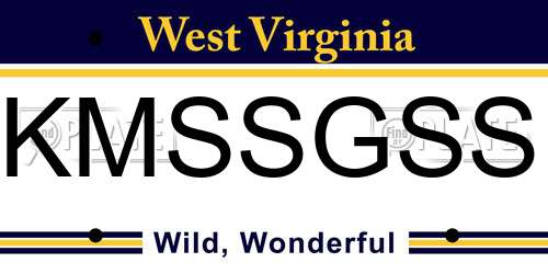 KMSSGSS West Virginia License Plate