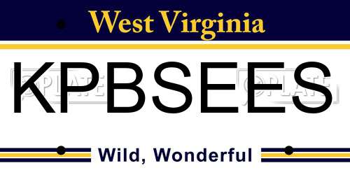 KPBSEES West Virginia License Plate