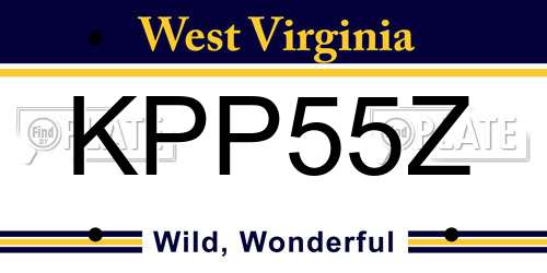 KPP55Z West Virginia License Plate