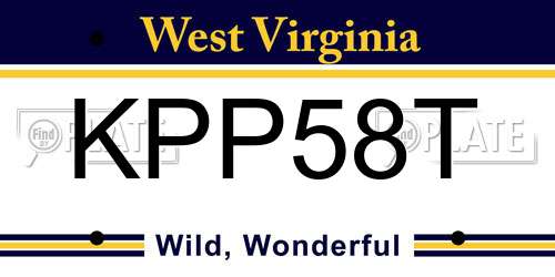 KPP58T West Virginia License Plate