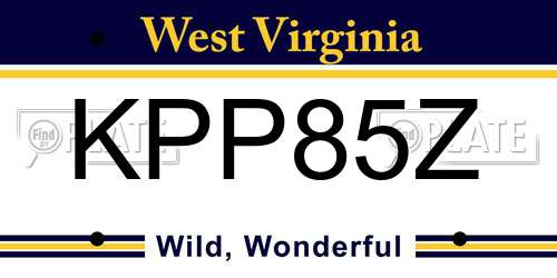 KPP85Z West Virginia License Plate