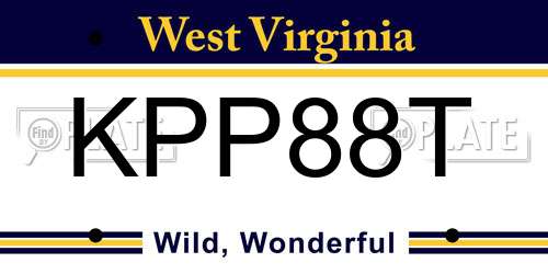 KPP88T West Virginia License Plate