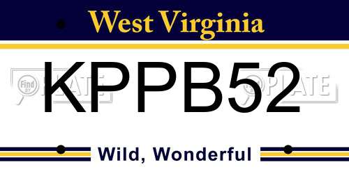 KPPB52 West Virginia License Plate