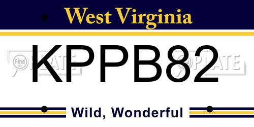 KPPB82 West Virginia License Plate