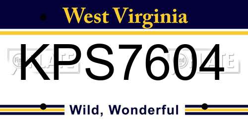 KPS7604 West Virginia License Plate