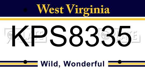 KPS8335 West Virginia License Plate
