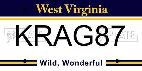 KRAG87 West Virginia License Plate