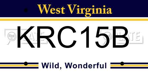 KRC15B West Virginia License Plate