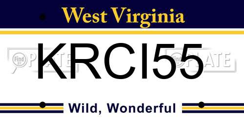 KRCI55 West Virginia License Plate