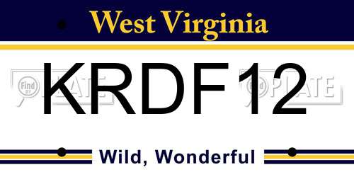 KRDF12 West Virginia License Plate