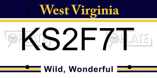 KS2F7T West Virginia License Plate