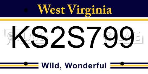 KS2S799 West Virginia License Plate