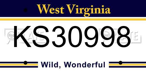 KS30998 West Virginia License Plate