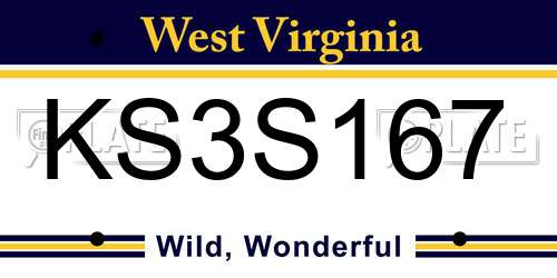 KS3S167 West Virginia License Plate