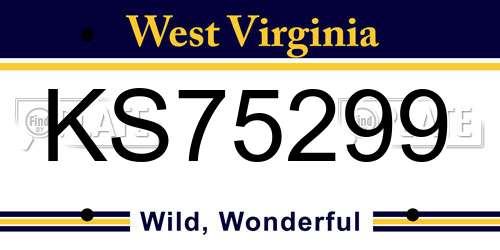 KS75299 West Virginia License Plate