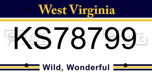 KS78799 West Virginia License Plate