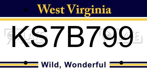 KS7B799 West Virginia License Plate