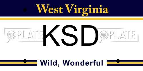 KSD West Virginia License Plate