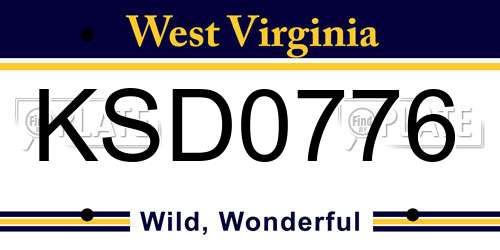 KSD0776 West Virginia License Plate