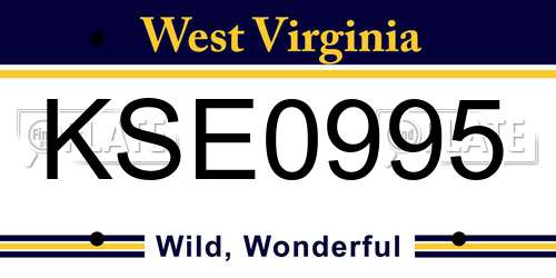 KSE0995 West Virginia License Plate