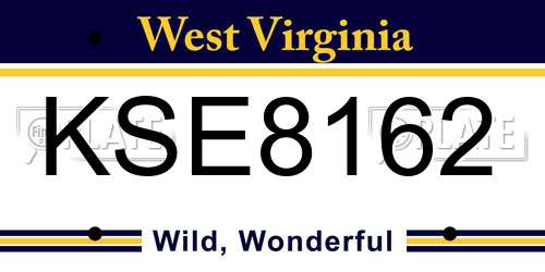 KSE8162 West Virginia License Plate