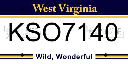 KSO7140 West Virginia License Plate