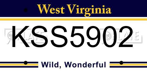 KSS5902 West Virginia License Plate