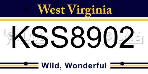 KSS8902 West Virginia License Plate