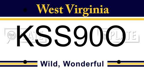 KSS90O West Virginia License Plate