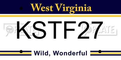 KSTF27 West Virginia License Plate