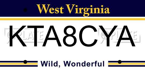 KTA8CYA West Virginia License Plate