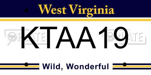KTAA19 West Virginia License Plate