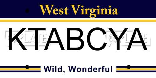 KTABCYA West Virginia License Plate