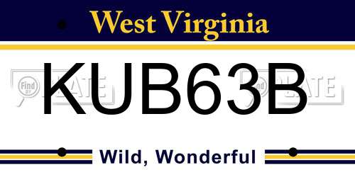 KUB63B West Virginia License Plate