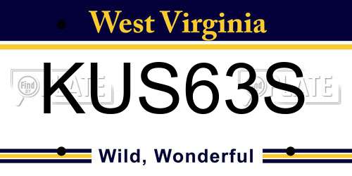 KUS63S West Virginia License Plate