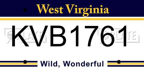 KVB1761 West Virginia License Plate