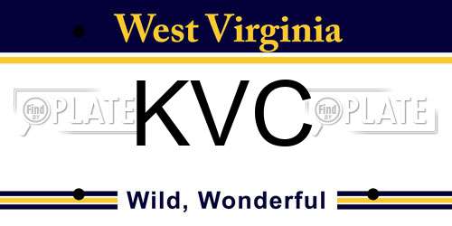 KVC West Virginia License Plate