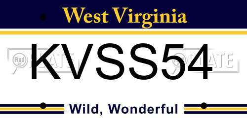 KVSS54 West Virginia License Plate