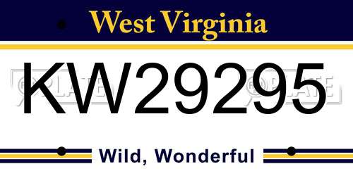 KW29295 West Virginia License Plate