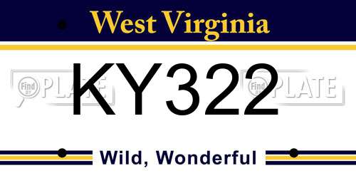 KY322 West Virginia License Plate