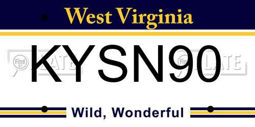 KYSN90 West Virginia License Plate